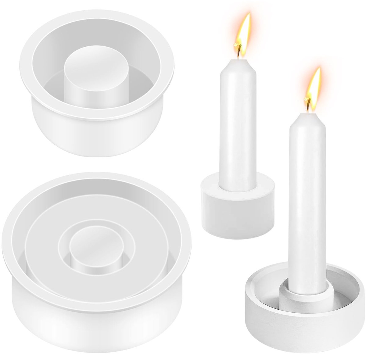 Dailygoods - Siliconenvorm Kaarsenhouder - 2 Stuks Gietvormen voor Theelichtjes
