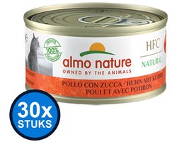 30x Almo Nature HFC - Kip & Pompoen - Kattenvoer Natvoer - 70g