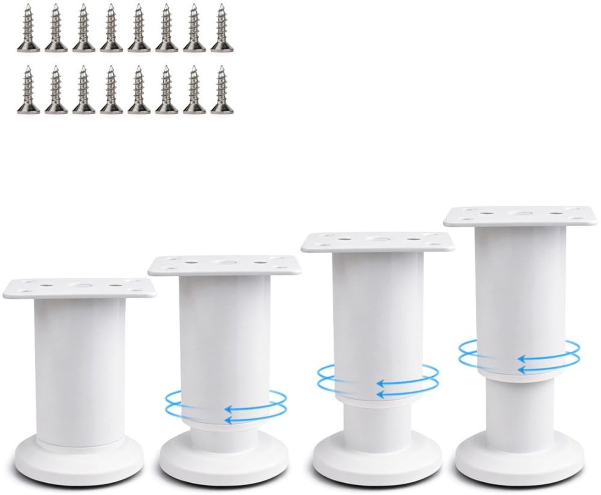 Dailygoods- Meubelpoten Hoogte Verstelbaar 8-12 cm - Meubelverhoger - Meubelpoten Set van 4 - Kastpoten - Metalen Meubelpoten - Voor Tafel/Kast/Bank/Bed