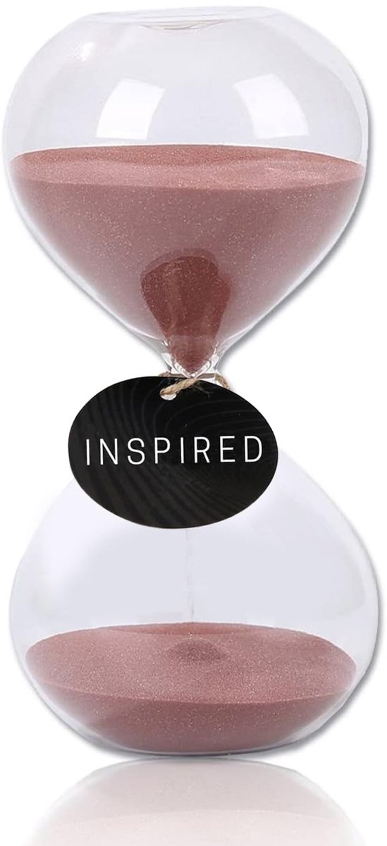 Dailygoods - Zandloper Bruin - Decoratieve Glazen Zandloper 60 Minuten