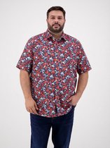 LERROS Overhemd met korte mouwen en bloemenprint, grote maten , Maat: 4XL , Kleur: VIVID RED , 100% katoen