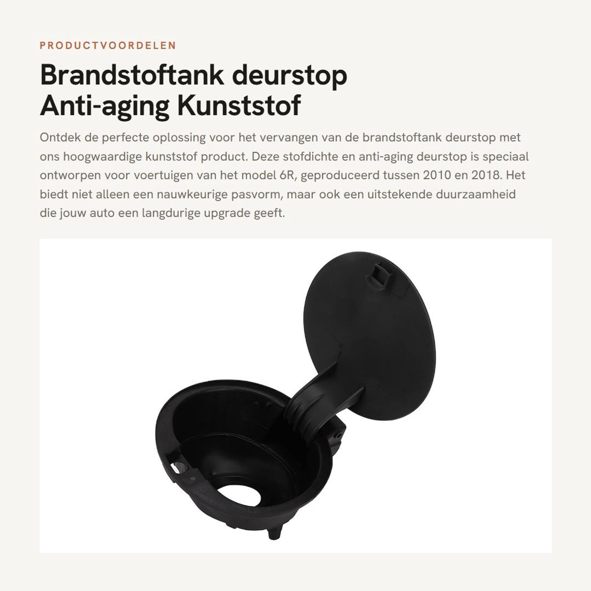 Dailygoods- Brandstoftank Deurstop - ABS Kunststof - Stofdicht - Anti-aging - Vervanging 6R0 809 857 D - Uitstekende Afdichting - Brandstoftank Deksel
