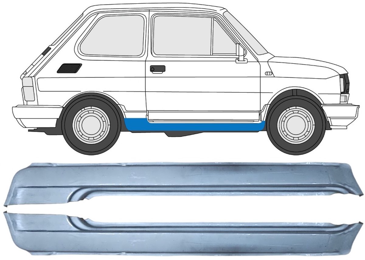 Volledige dorpel voor Fiat 126p 1972-2000 / Links + Rechts / Set