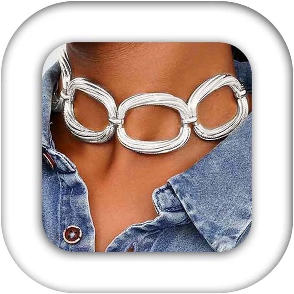 Dikke Gouden Choker Halsketting voor Honden, Punk Stijl Dikke Ketting voor Vrouwen en Meisjes