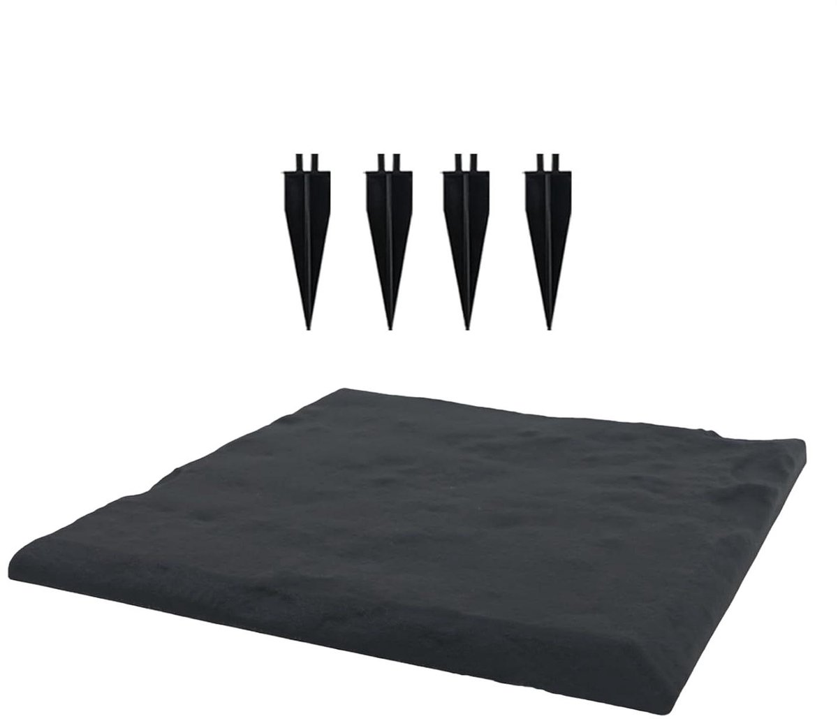Tuinpad Stenen - Decoratieve Tegels - Buitenpad Aanleggen - Weerbestendig Hars - 39 cm Doorsnee - Grijs