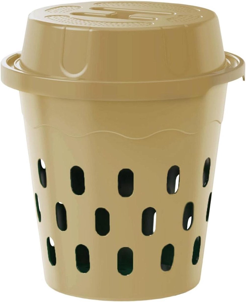 Wormencomposter Ondergronds - Vermicompostbak Tuin - Afval Verwerken - Verbeterde Luchtcirculatie - 24x24x27.4 cm - Beige
