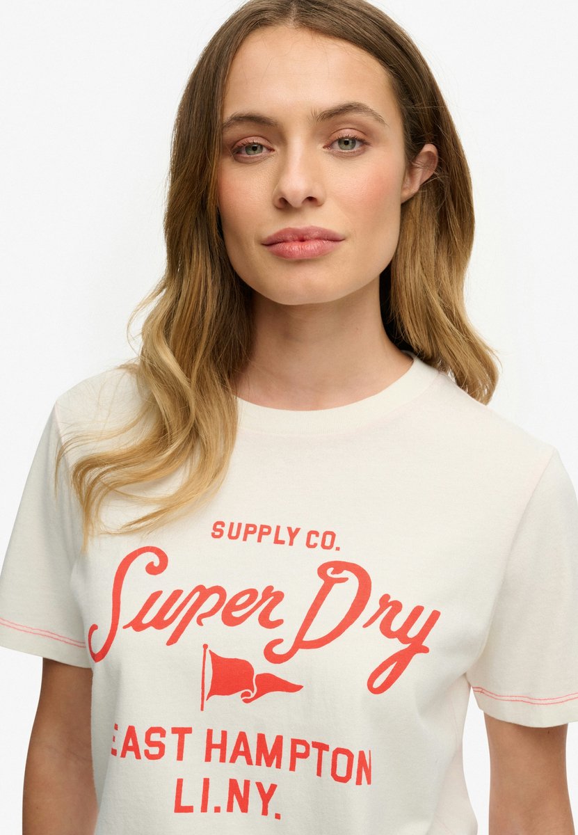 Superdry Heritage Hamptons T-shirt Dames T-shirts Creme