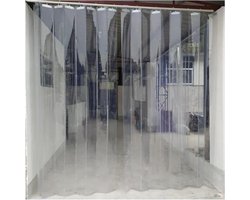 PVC Stripgordijn - Plastic Gordijn - Ruimte Verdelen - Opvouwbaar Ontwerp - 215 x 2 m - Transparant