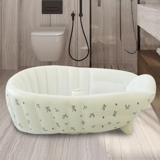 Baby Badje - Draagbaar Zwembadje - Veilig Baden - Verstelbare Ondersteuning - 90x55cm - Konijnenkop — afbeelding 4