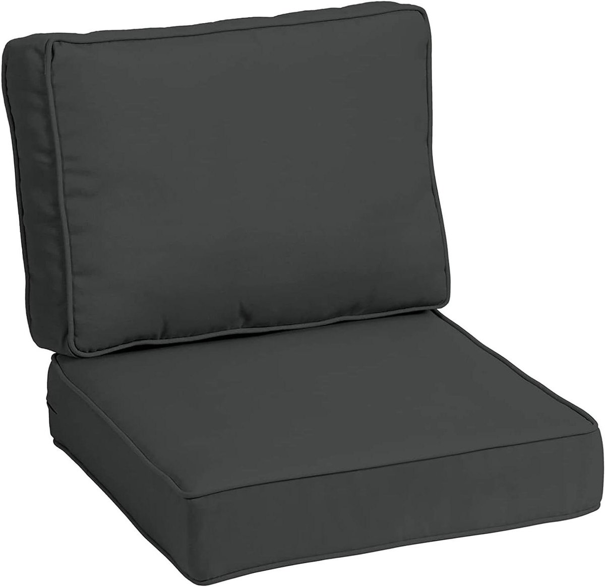 Zitkussens Set - Tuinkussens Comfort - Buiten Ontspannen - Waterafstotend Polyester - 45x45cm - Donkergrijs