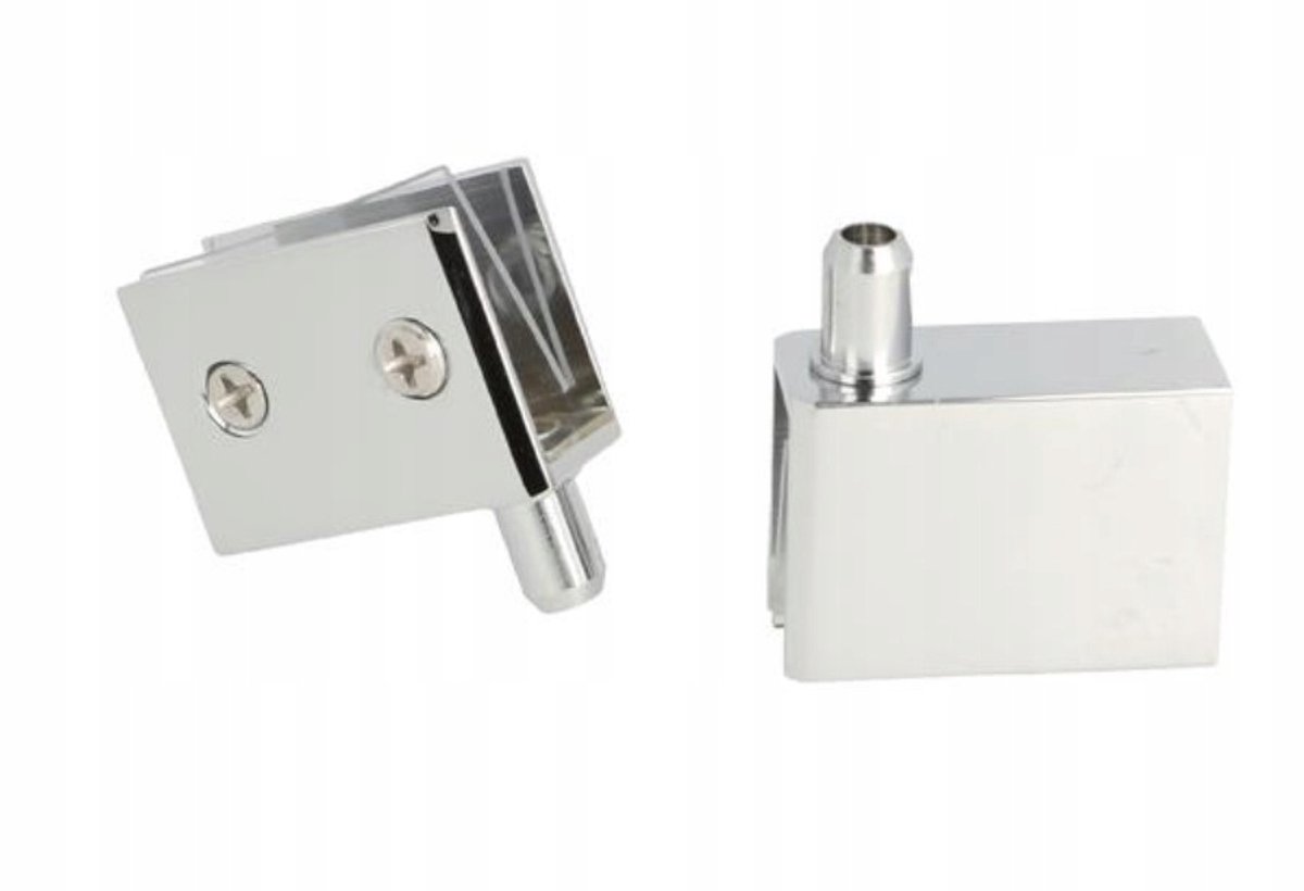 Chroomscharnier voor glazen vitrine (4-8 mm dik) - paar