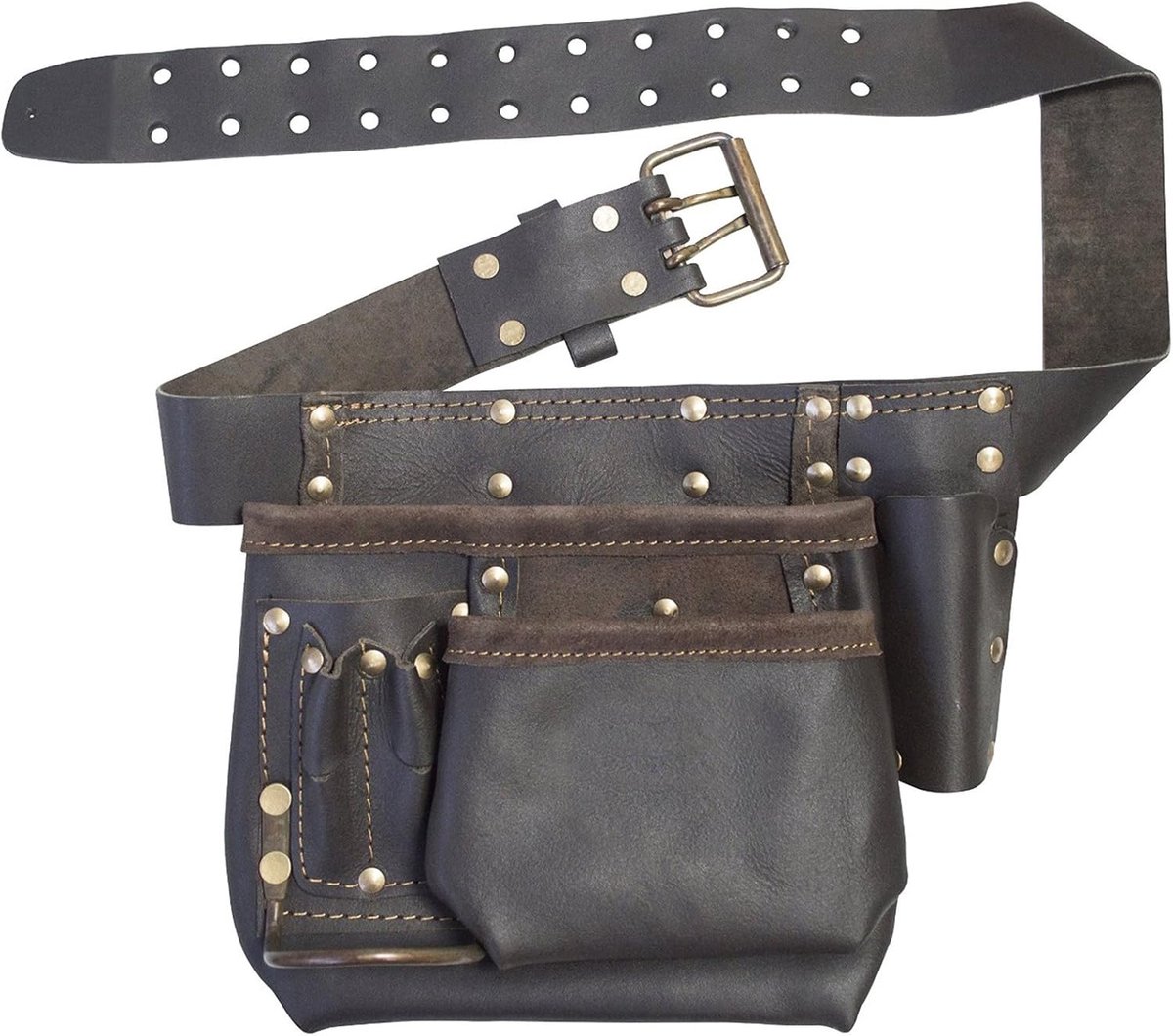 Tool belt met meerdere compartimenten - Oiled leather - Extra stevig - Ideaal voor opslag