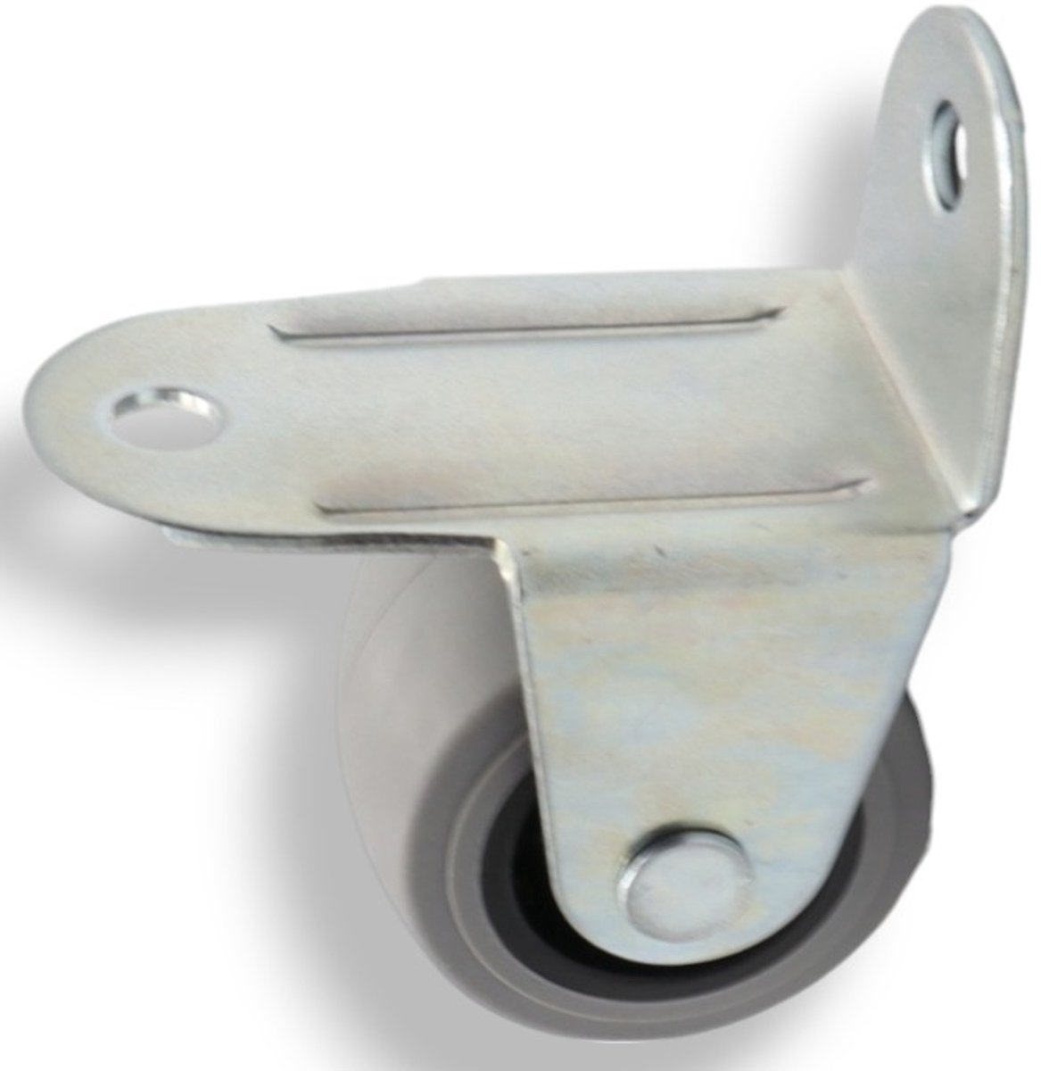 100x Stalen Meubelwieltjes, 33mm Hoog, Rubber Gecoat, Vast