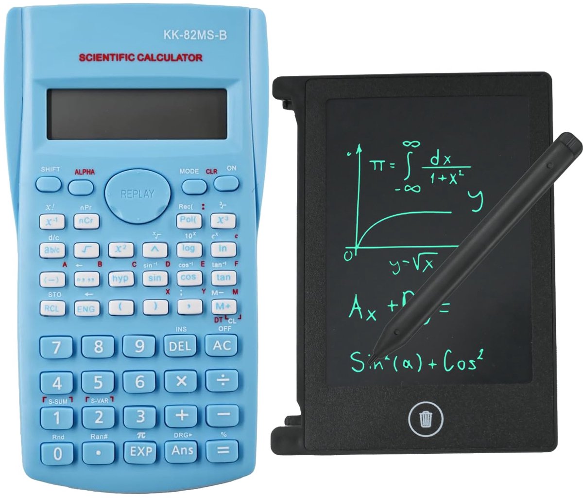 KK-82MS-D draagbare wetenschappelijke rekenmachine met 4,4 inch LCD-wisbaar schrijfblok, technische wetenschappelijke - ShopVlot