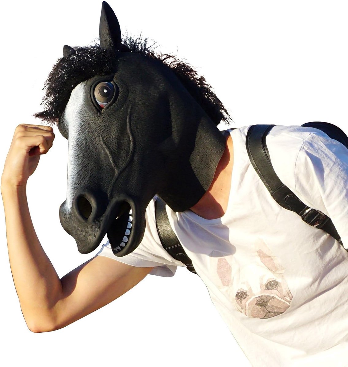 Horse Mask Party Dress Up Horse Head Latex Masks for Adults Men Masquerade - ShopVlot