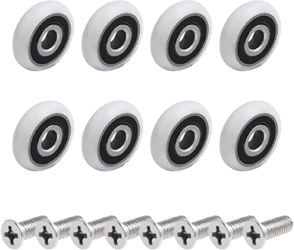 8 shower door rollers, castors (19mm M5 screw) - ShopVlot