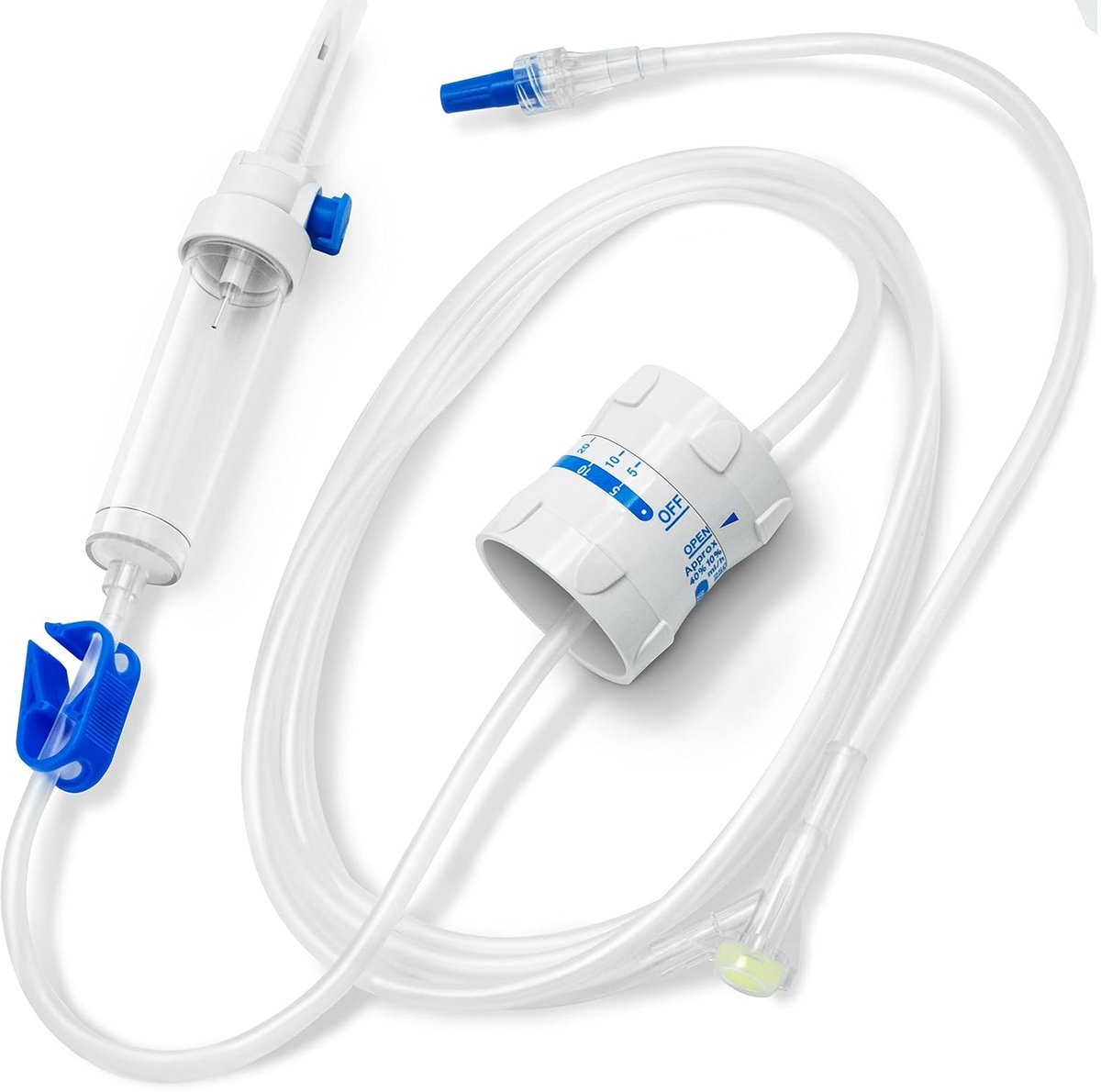AIESI Sterile latex/dehp-free 2-way disposable infusion sets with high-precision microdrop flow controller 60g/ml and - ShopVlot