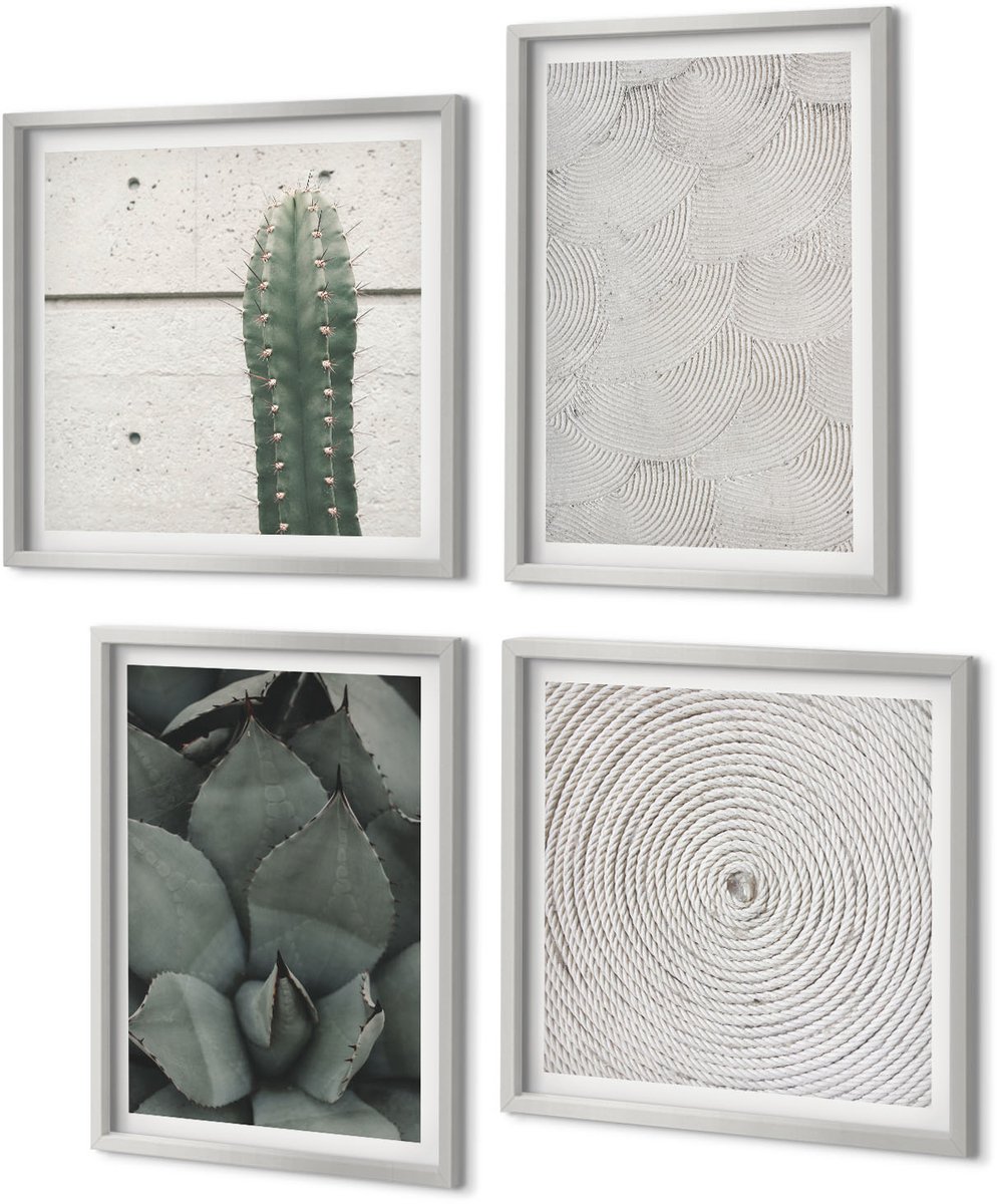 Coloray 4-Delige Schilderij Set - Zomerse texturen van dichtbij in een tropisch klimaat - 40 x 40 cm en 40 x 60 cm - Wanddecoratie - Woonkamer Decoratie - Moderne Wanddecoratie