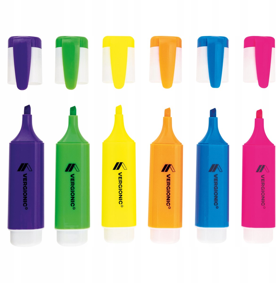 Set van 6 Neon Kleur Markeerstiften - Kantoor & Studie