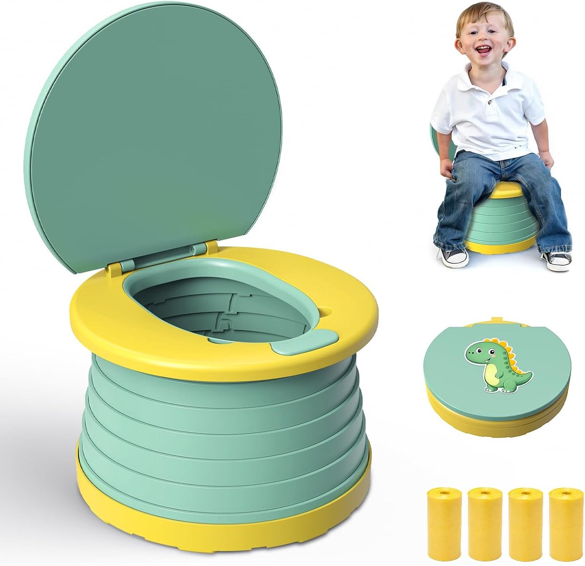 VISATOR Potje voor kinderen, baby, reispotje, opvouwbaar, voor 60 potjes - ShopVlot
