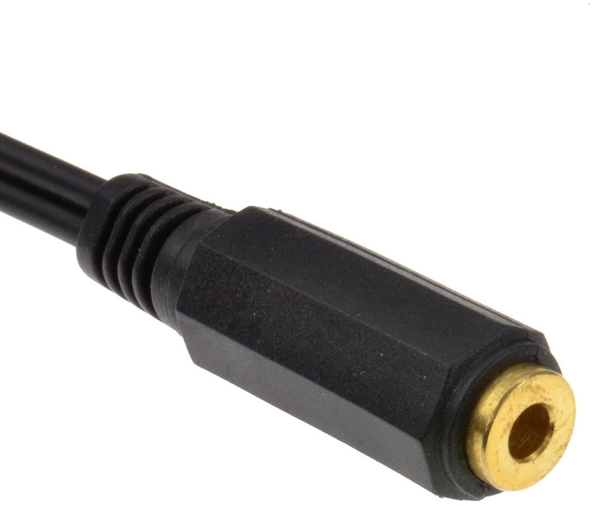 kenable 0.3cm Rectangle Stereo Jack to Female Headphone Extension Cable 0.5m [0.5m/0.5m] - ShopVlot