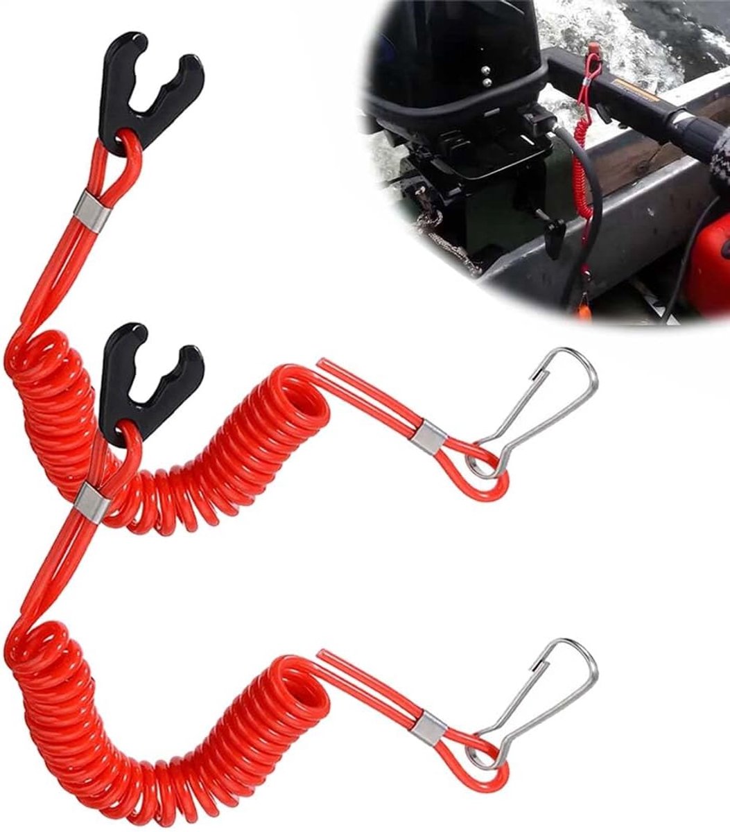 ZVAKCT 2 veiligheidskoord voor heren, waterdicht, buitenboordkoord, compatibel met Yamaha, standaard rood - ShopVlot