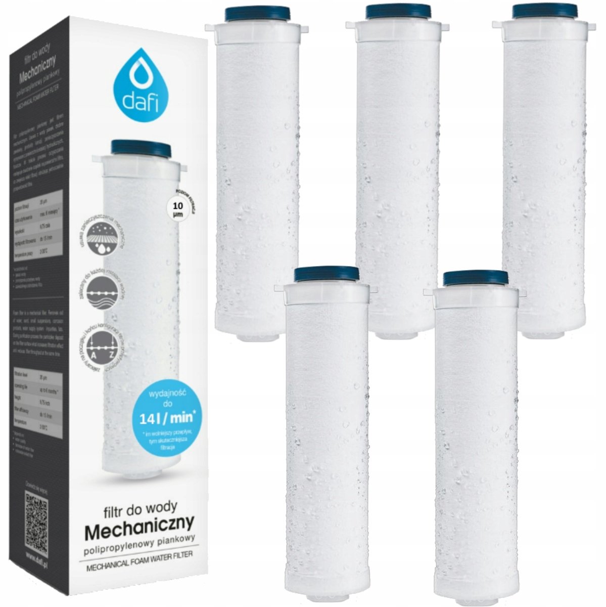 5x Dafi PP waterfilterpatronen - 10 micron