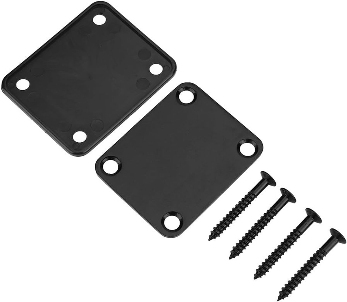 Gitarren-Halsplatte mit Befestigungsschrauben, Verst?rkte Stahllegierung-Halsplatte f¨¹r E-Gitarren-Bass(Schwarz) - ShopVlot