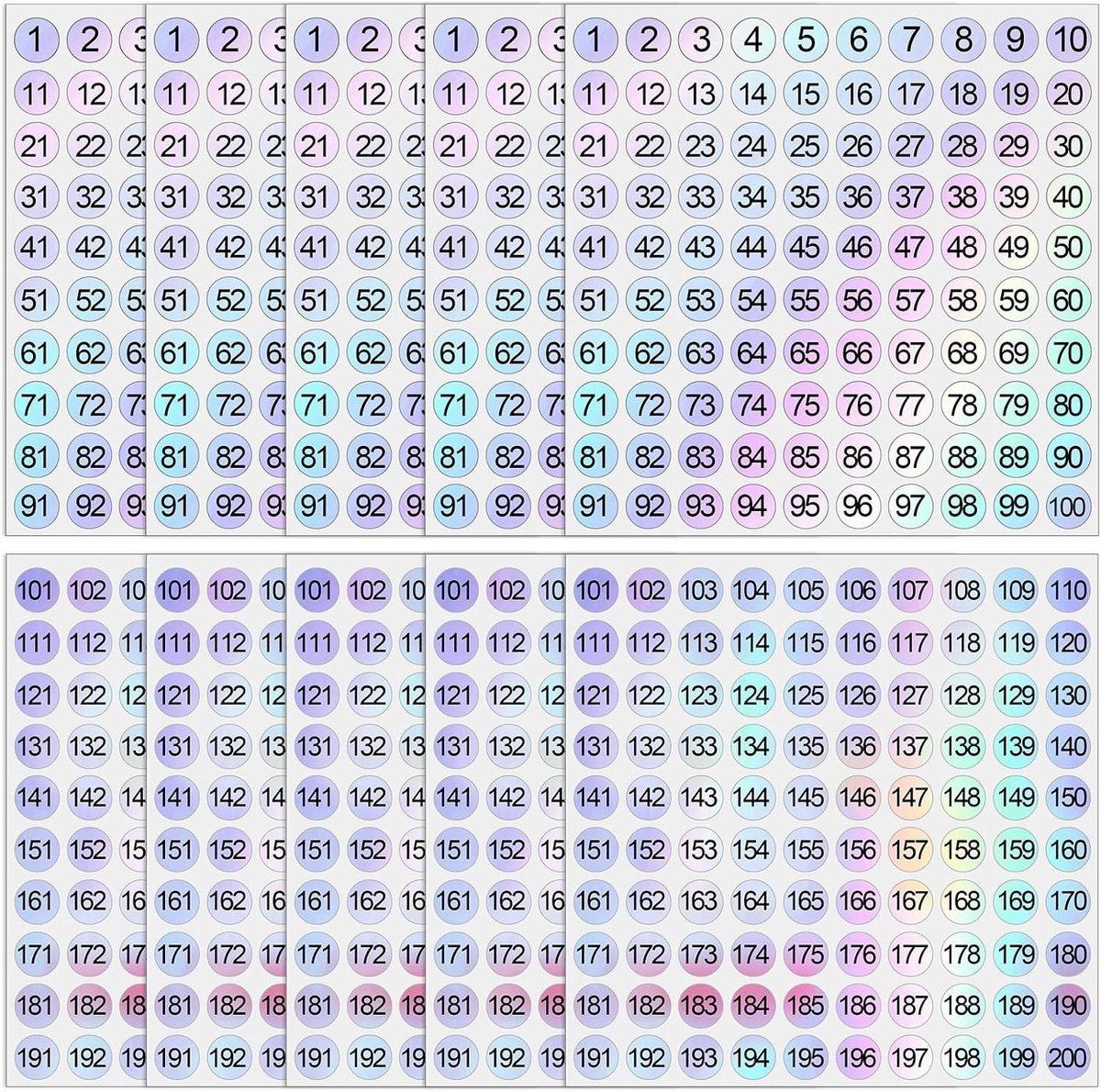 Cijferstickers - Laser - Klein - Waterdichte Ronde Zelfklevende Stickers - Voor Organiseren en Coderen