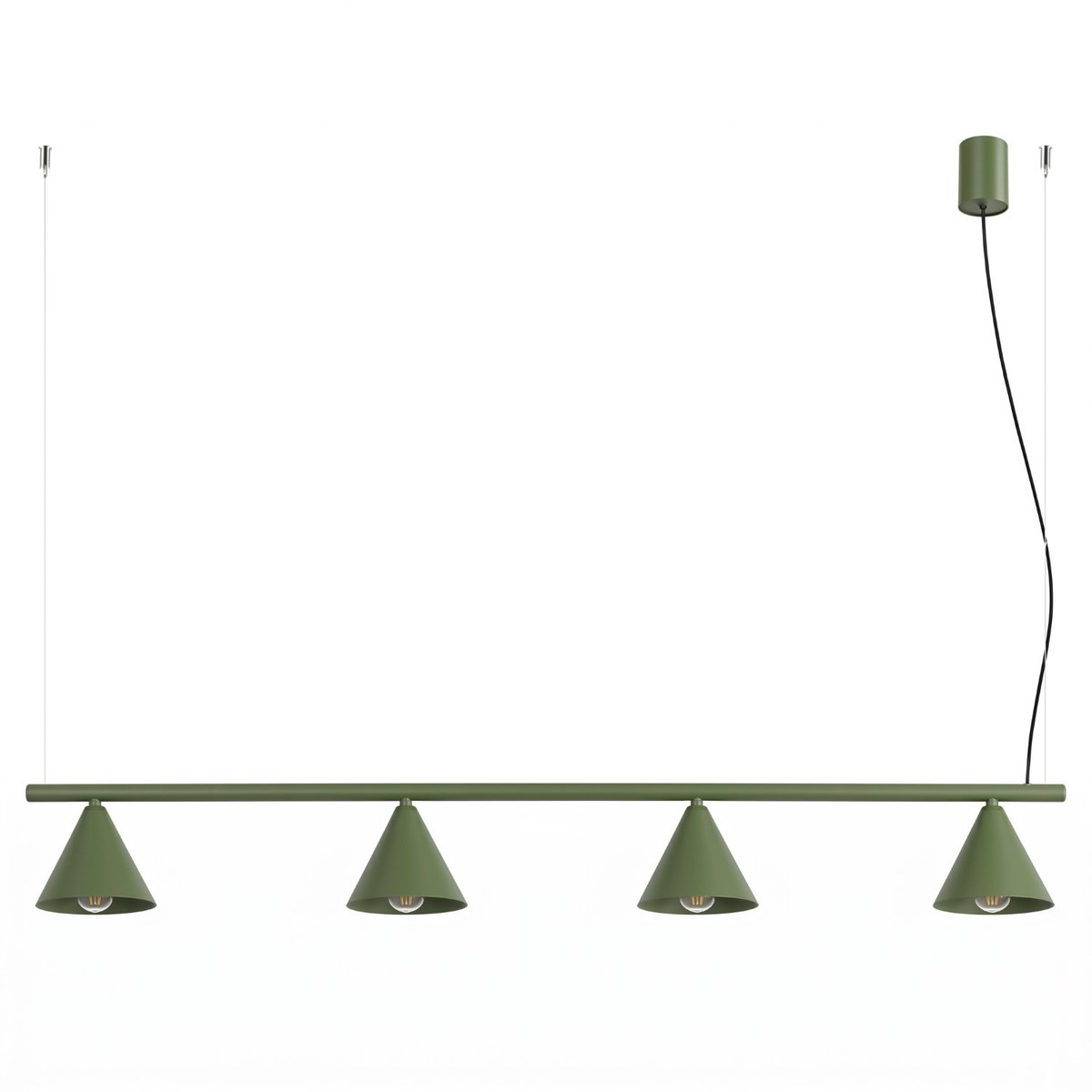 Sollux Lighting Kroonluchter NOX - E14 - olijfgroen - staal - 122x14x215cm