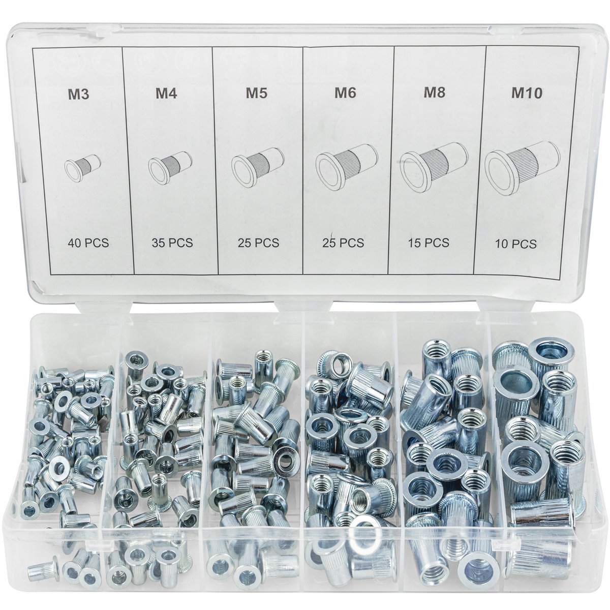 Aluminium Blindklinknagels M3-M10 Set - 150 Stuks