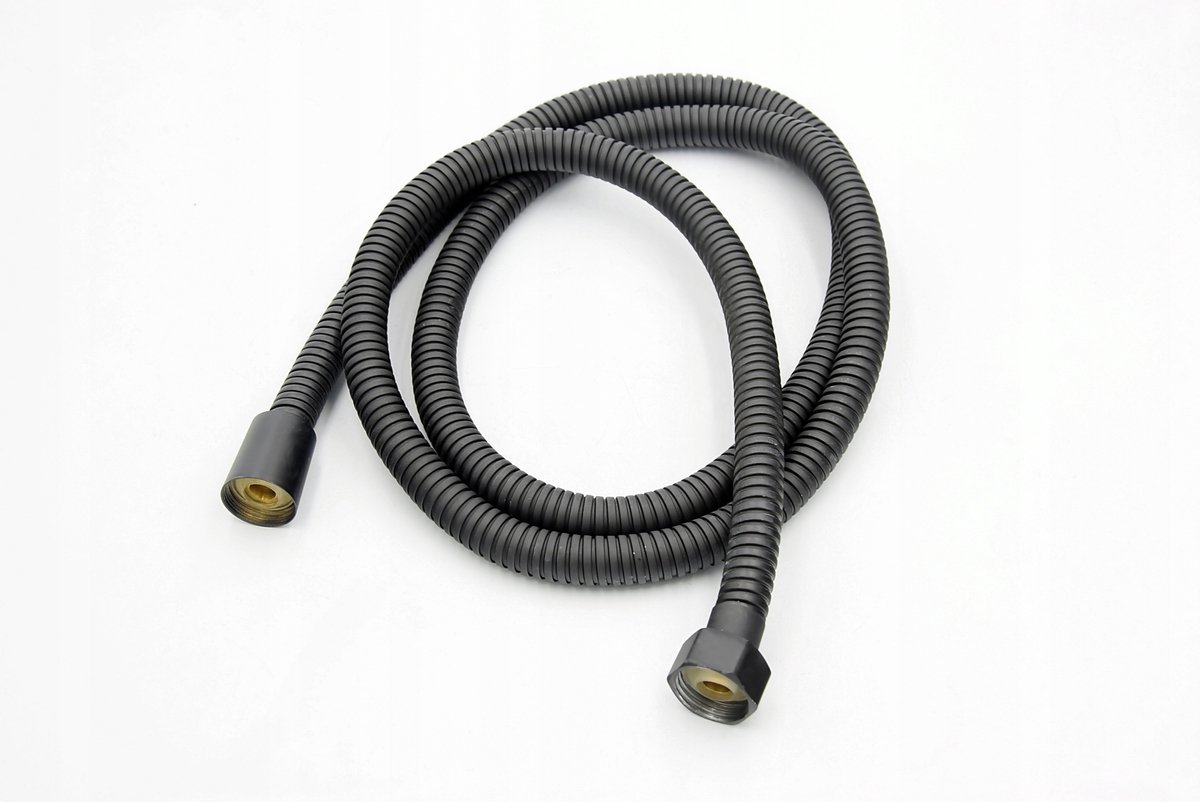 Zwarte Douche Slang 1,5m - PVC met Messing Koppelingen