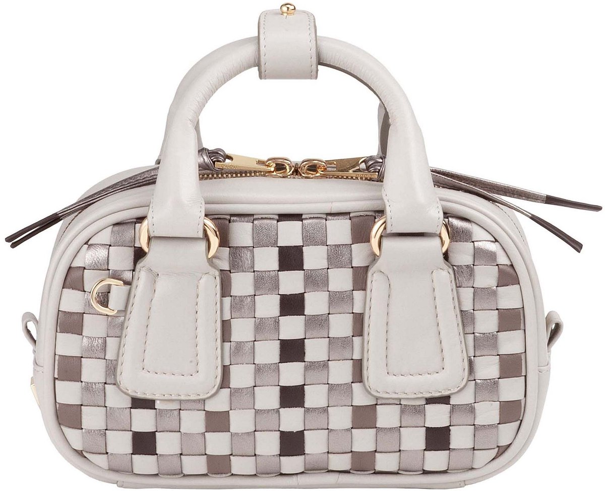 DuDu Woven Handtas Leder 20.5 cm - Dames - grigio perla