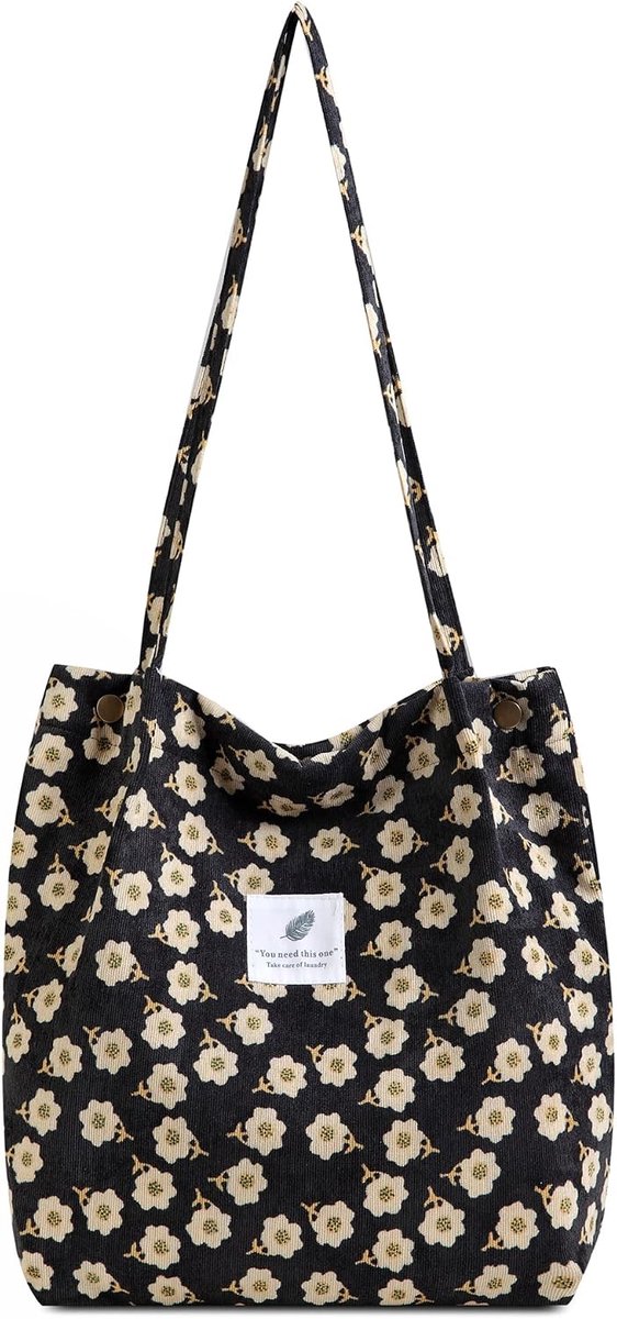 Makukke Shoulder Bag Ladies - Corduroy Shoulder Bag Women Handbag, Shopper Ladies Handbag for Office School Shopping - ShopVlot