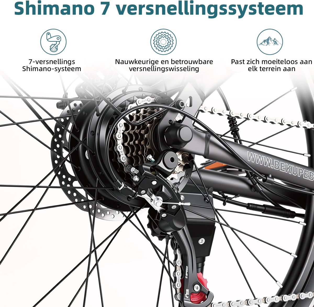 SMARTAI 26 inch Elektrische Fiets - 36V 14.5AH Accu - 45Nm thumbnail 3