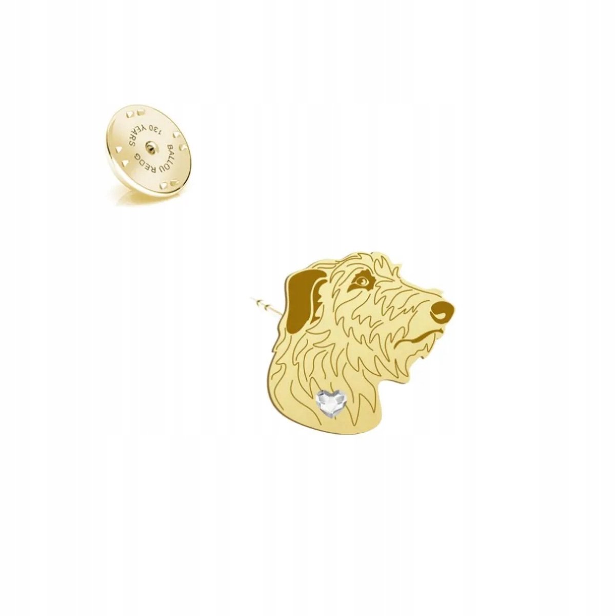 Vergulde Broche Schotse Windhond 925 Zilver - Cadeau met Gravure