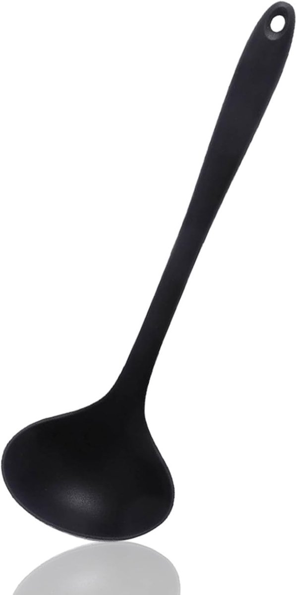 2 stuks siliconen soeplepel, 11,2 inch siliconen pollepel, soeplepels met lange steel, soeplepels voor het serveren - ShopVlot