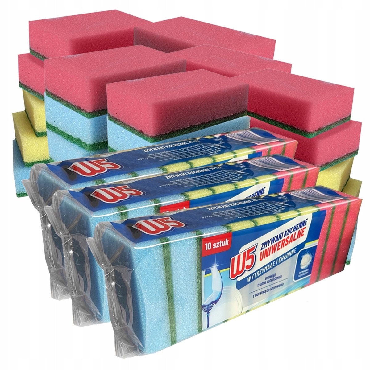 Keukensponsjes 30 stuks - Krachtige schuurlaag voor vaat en aanrecht