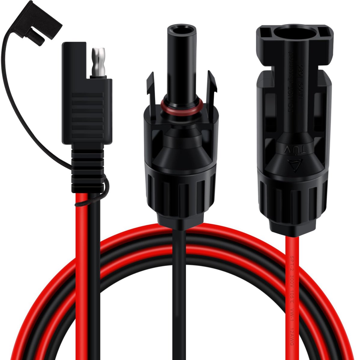 Solar Power Adapter Cable to SAE 12AWG Photovoltaic Plug Waterproof IP67 with Polarity Inverter for Solar Panel Extra - ShopVlot