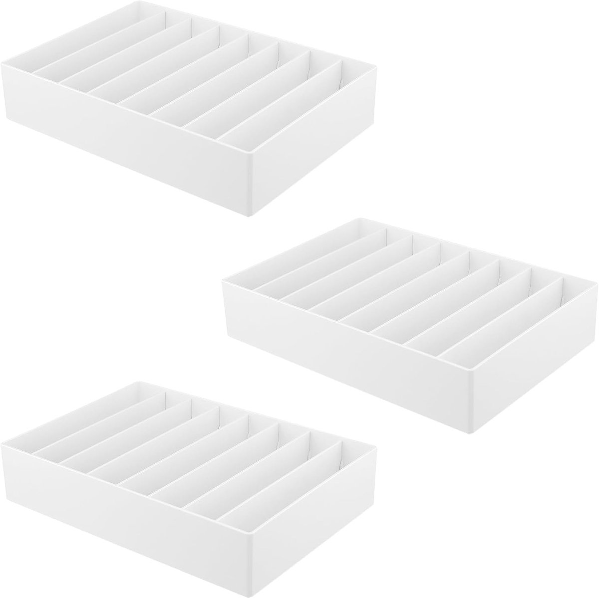 Kabelorganizer, 3 stuks, kabelbox met 8 vakken, oplaadkabel, organizer, 26 x 18 x 5,5 cm, kunststof, wit - ShopVlot