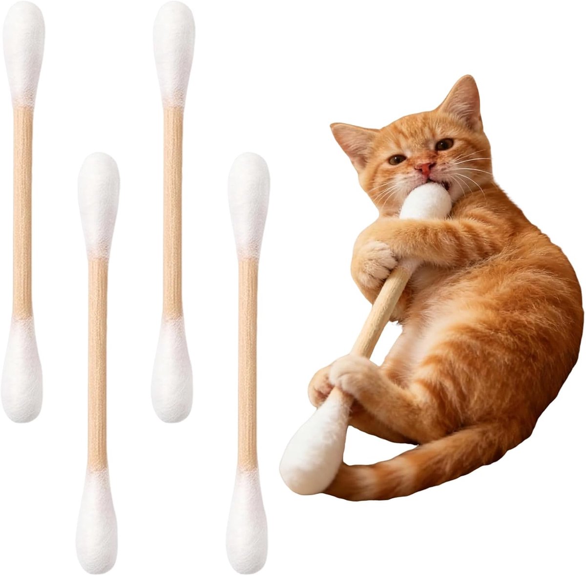 4 stuks wattenstaafjes kattenspeelgoed van wolvilt, 10 cm, interactieve kattenkruidspeelgoedsticks, zacht - ShopVlot