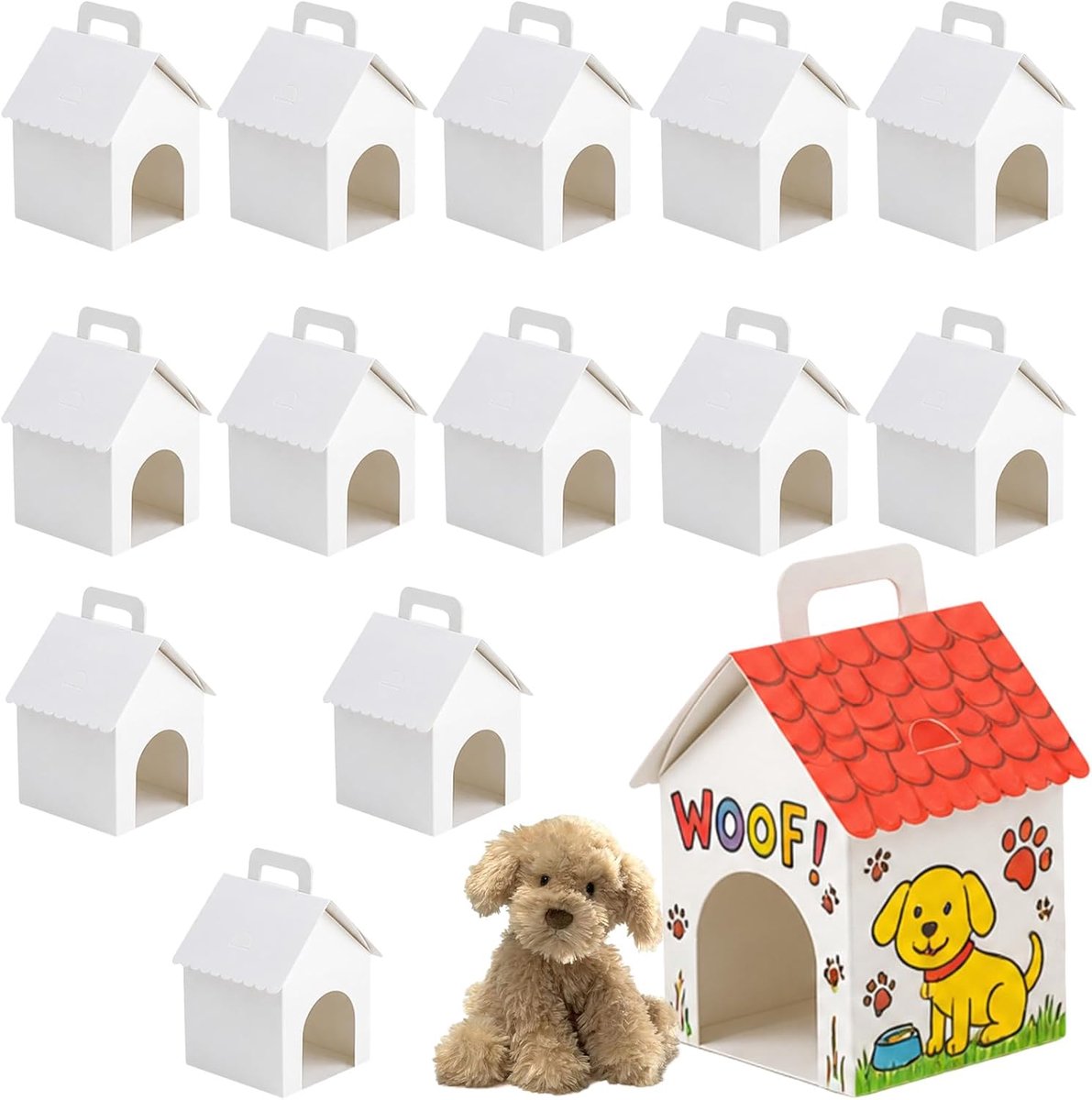CZXCV 15 stuks lege huisvormige geschenkdozen met het thema adopteren van - ShopVlot