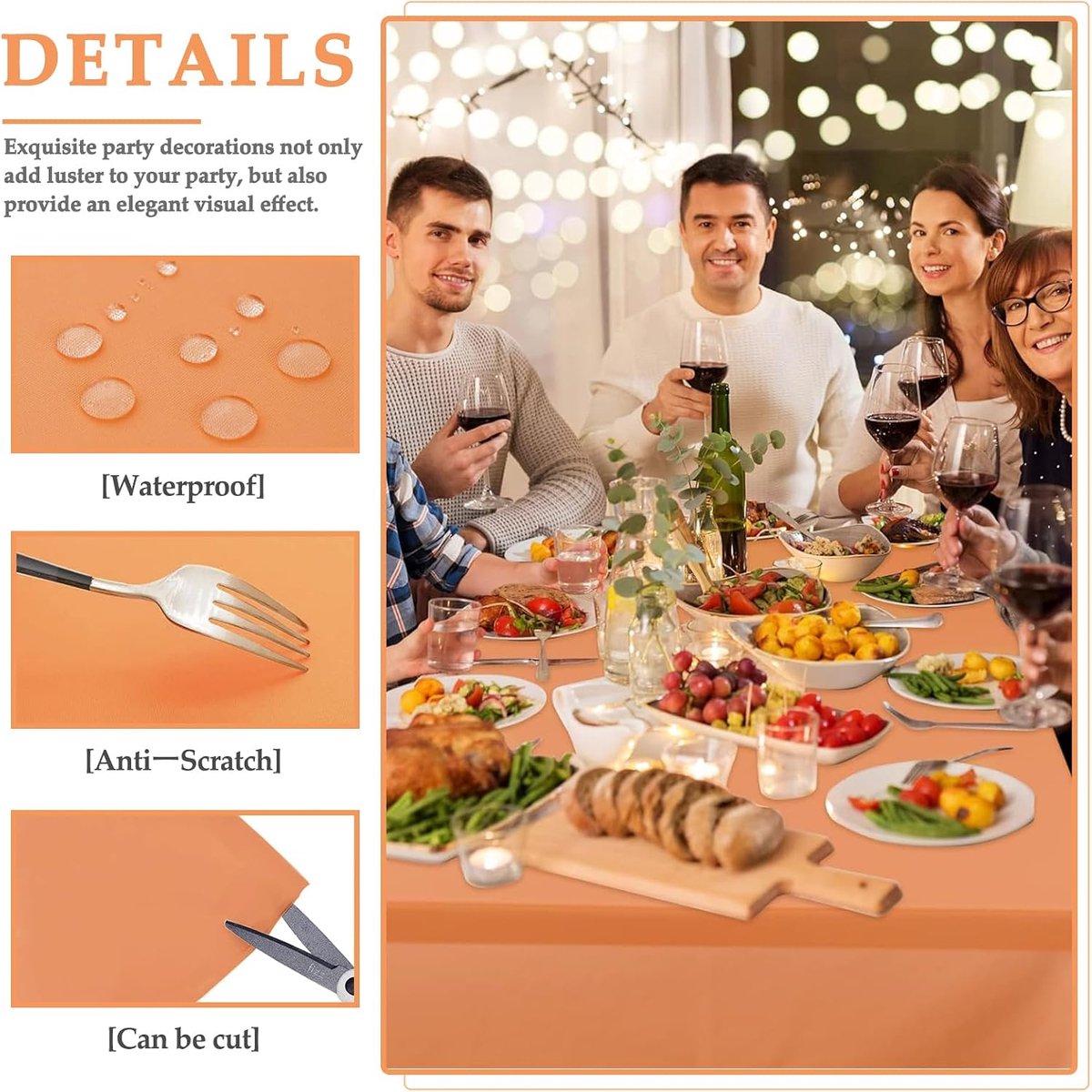 Tafelkleed 137x274 cm - Oranje - Plastic waterdicht - Perfect voor verjaardagsfeestjes - ShopVlot