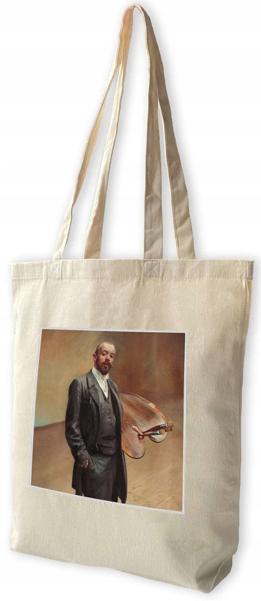 Jacek Malczewski "Met een palet" Shopper Tas met Patch - Canvas