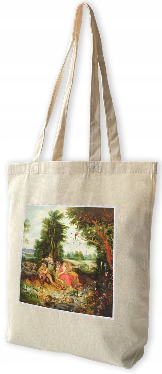Shopper Tas met Jan van Kessel 'Vier Elementen' Print - Katoen