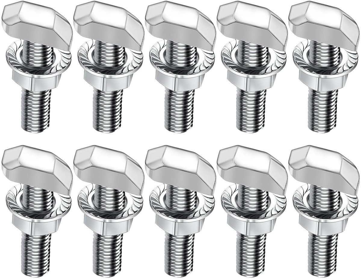 Hammerkopbouten M6 x 30 - RVS A2-70 - 10 stuks met Flensmoeren - Geschikt voor Zonnepaneelmontage - ShopVlot