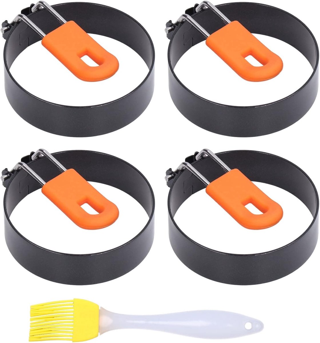 Eierringen set van 4 - 3 inch roestvrijstalen eivormen - gebruiksvriendelijk - perfect voor ronde eieren - ShopVlot