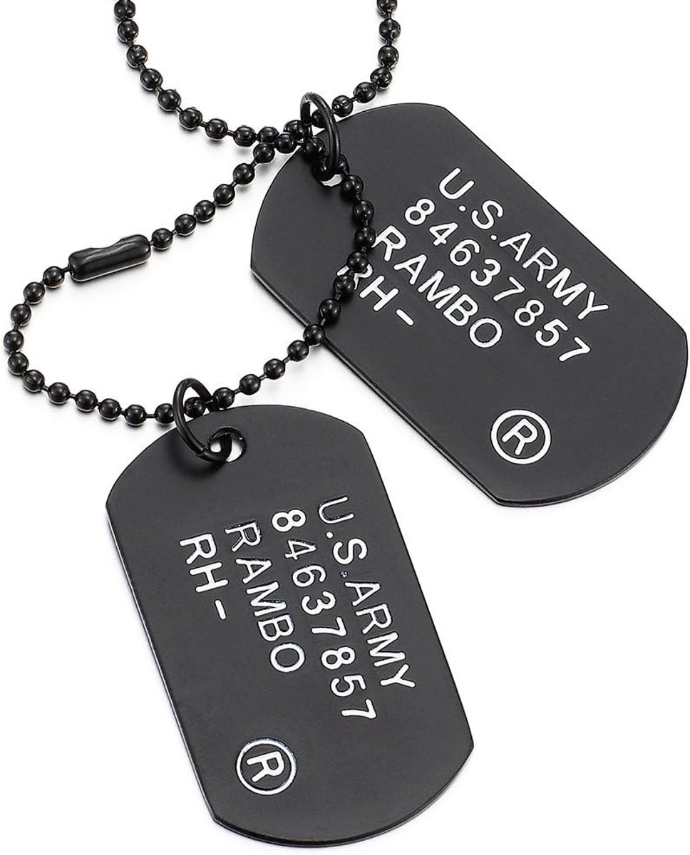 Militaire hondenpenning ketting - 70 cm ball chain - klassiek ontwerp - perfect cadeau voor mannen - ShopVlot