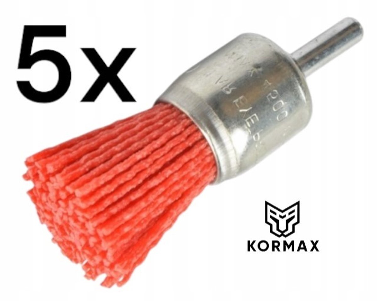 5x Nylon Borstel 30mm Schacht 6mm 4500RPM voor Boormachine