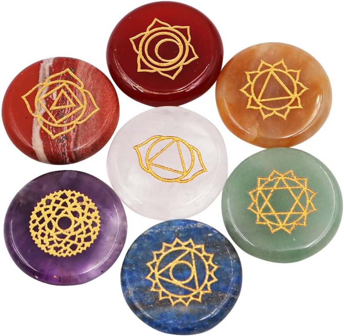 Healing crystals set - 7 stuks - natuurlijke stenen - ideaal voor chakra healing - ShopVlot